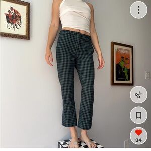 Miu Miu Dark Plaid Trousers